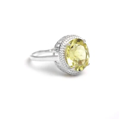 Impresionante collar colgante de cuarzo limón corte ovalado para mujer de plata de ley 925 Foto 1 de 4