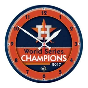 HOUSTON ASTROS 2017 WORLD SERIES CHAMPIONS WINCRAFT ROUND WALL CLOCK (12") - Picture 1 of 1
