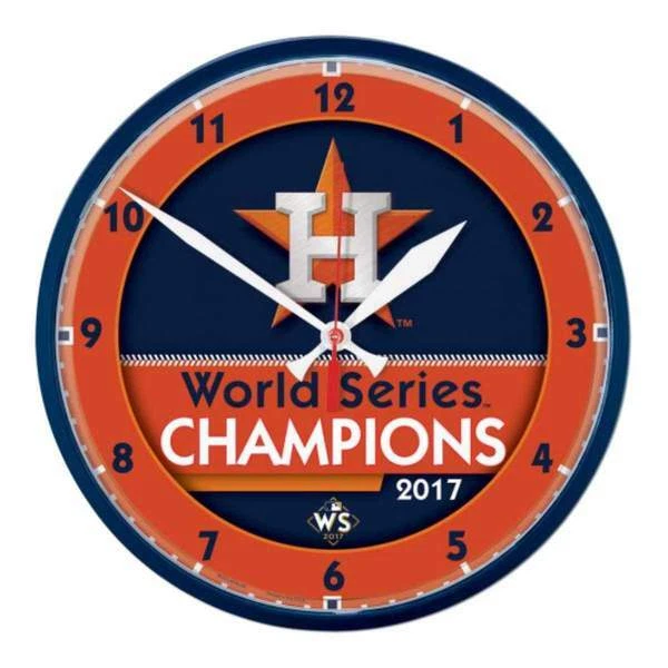HOUSTON ASTROS 2017 WORLD SERIES CHAMPIONS WINCRAFT ROUND WALL CLOCK (12") - Image 1 of 1