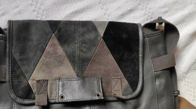 Sac US Rockmafia Elvis ARLEQUIN DAIM cuir besace rock mafia Vintage PATCHWORK - Photo 1/4