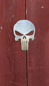 Letrero de arte de metal plasma CNC de metal desnudo Punisher Skull de 6" x 8,5" - Imagen 1 de 1