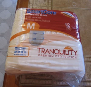 Tranquility SmartCore Disposable Briefs Medium 12PKS  *60 TOTAL Adult Diaper NEW - Picture 1 of 4