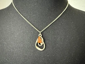 Halskette silberfarben mit Anhänger Vintage Modeschmuck aus Nachlass Second Hand - Bild 1 von 6