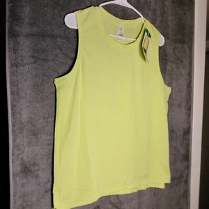 Tuff Athletics Womens Tank Top Size XL Yellow Sleeveless Pullover Nylon Nwt - Picture 1 of 12