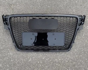 Parrilla de parachoques delantera de malla negra estilo Henycomb para Audi 2009-2012A4 S4 B8 RS4 - Imagen 1 de 3