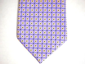 Jason & Vogue Necktie Tie Purplle Orange Checkered 100% Silk 61" Long - Picture 1 of 4