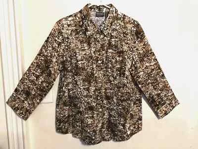 Blusa mujer Chicos Additions 2 L 12 estampado animal leopardo manga 3/4 abotonada Foto 1 de 3