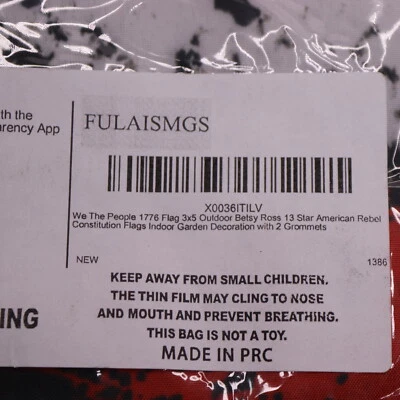 Bandera Betsy Ross We The People Bandera para decoración arte de pared 3' x 5' Foto 1 de 4