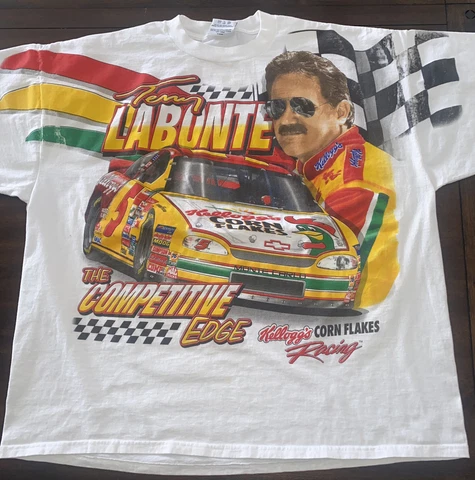 Vintage 99 Terry Labonte Nascar T Shirt Kelloggs Corn Flakes All Over Print Sz 2 Cover
