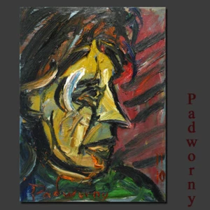 Abstract-art Deco-realism -oil on canvas nyc painting-Figurative Dreaming Man - Picture 1 of 9