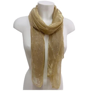 Sciarpa Metallizzata Glitter Scialle Brillante Foulard Donna CopriSpalle Oro - Foto 1 di 2