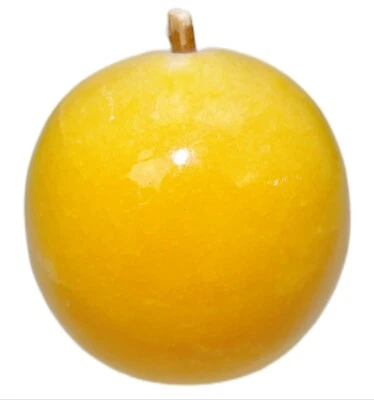 Оранжевый цитрусовый фруктовый камень резной деревянный стержень 3 дюйма винтажный тяжелый - Изображение 1 из 4