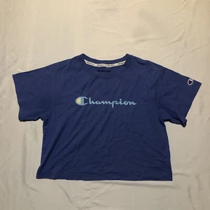 Women’s Champion Blue Short Sleeved Cropped T-Shirt Size Small - Picture 1 of 8