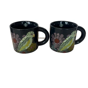 Starbucks Ceramic Teal Tropical Parrot 12oz Mug Set of 2, 2020, NEW in Box - Picture 1 of 4