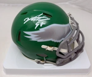 Mini casco Jalen Carter firmato Philadelphia Eagles 2023 Kelly verde PSA 318 - Foto 1 di 6