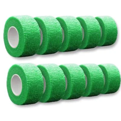 MEDICALCORNER24 10x MC24® Fingerpflaster Fingerverband Fingertape kohäsiv selbsthaftend, grün