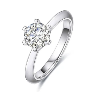 1/2/3/5ct Moissanite Engagement Rings D Color VVS1 Sterling Silver for Women - Picture 1 of 18