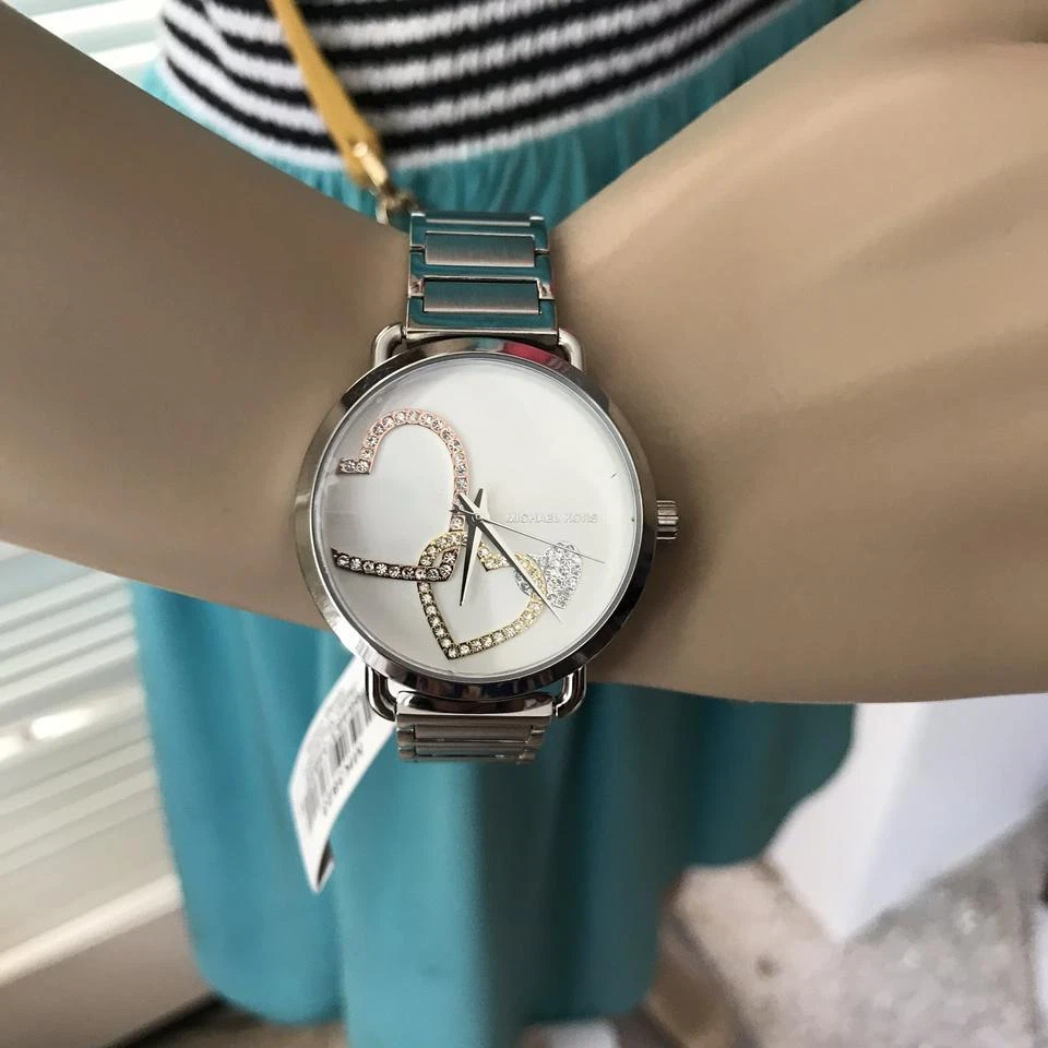 Michael Kors Women's Portia Silver Stainless Steel Watch 37mm MK3823