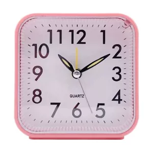 Alarm Clock LED tlight Snooze Quiet Non Ticking Battery Powered Bedroom - Picture 1 of 12