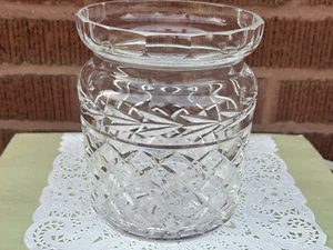 Waterford Crystal Glandore Biscuit Barrel Open Jar Sparkling Clear EUC - No Lid - Picture 1 of 7