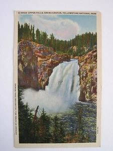 Postal vintage sin usar del Parque Nacional de Yellowstone del Gran Cañón Upper Falls - Imagen 1 de 2