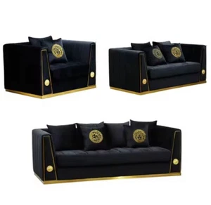 designer velvet black lounge - Picture 1 of 3