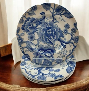 Johnson Bros England ENGLISH CHIPPENDALE Blue 6.5" Bread Plate Set of 4 Vtg #2 - Picture 1 of 15