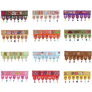 Indian Handmade Vintage Patchwork Toran Decorative Gypsy Cotton Valance Toran US - Picture 1 of 43