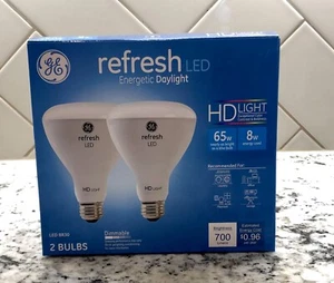 GE Refresh HD LED Bulbs 2 Bulbs/Pack LED BR30. It’s 65 Watts Uses 8 Watt New 💡 - Picture 1 of 5