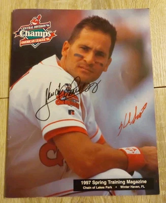 1997 Cleveland Indians Spring Training magazine 4 autos Herb Score, Bob Feller + - Image 1 of 4