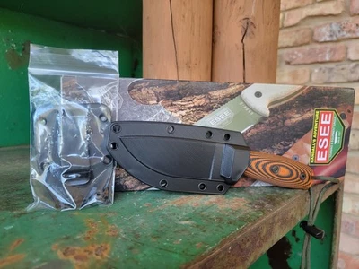 Cuchillo de hoja fija ESEE 3 Rowen mango naranja/negro funda Kydex clip de bolsillo Foto 1 de 4