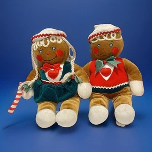 Vintage 1990 Target Stores Christmas Gingerbread Boy Girl Plush Stuffed Toy  13" - Picture 1 of 13