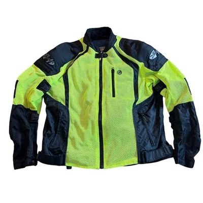 Joe Rocket Phenonix Ion Mens Jacket Motorcycle Mesh Yellow Neon Armour Size XL - Image 1 of 4