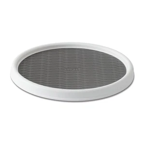 Non-Skid Pantry Cabinet Lazy Susan Turntable, 12-Inch, White/Gray, 1 Count - Picture 1 of 9
