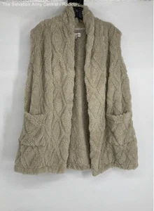 Koolaburra By UGG Womens Tan Sleeveless Pocket Open Front Sherpa Vest Size XL - Picture 1 of 6