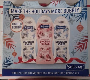 SOFTSOAP (2) STARLIGHT SOIREE PEPPERMINT JINGLE&MINGLE WINTERBERRY BODYWASH SET - Bild 1 von 2