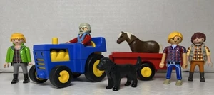 Pacchetto Playmobil trattore e rimorchio con personaggi e animali - Foto 1 di 9