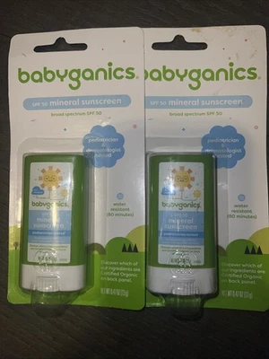 Минеральный солнцезащитный крем Babyganics SPF 50 0,47 унции срок годности 7/25 упаковка 2 шт. - Изображение 1 из 2