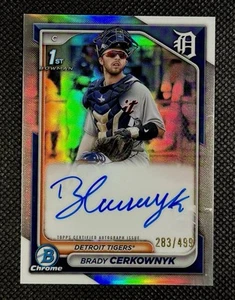 Brady Cerkownyk 2024 Bowman Chrome 1st Refractor Auto /499 #CPA-BCE TIGERS - Picture 1 of 2