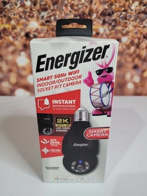 Black Energizer Smart WIFI Indoor Outdoor Socket P/T Camera 2K Alexa Google Home - Image 1 of 4