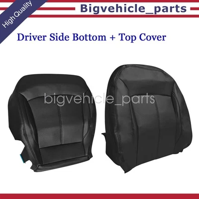 Driver Bottom Top PERF Leather Black Seat Cover For 2010-13 Buick LaCrosse - Imagem 1 de 4