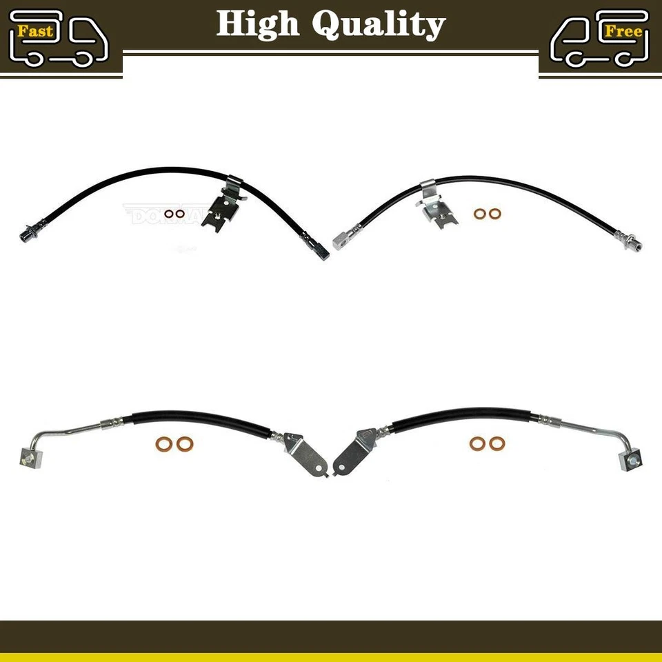 Linha de freio 4 mangueira de freio dianteira traseira compatível com Dodge Challenger 5.7L 6.4L 3.6L 6.2L - Imagem 1 de 4