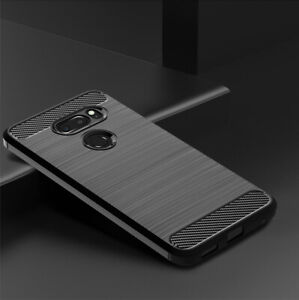 For LG G7 G8 V35 V40 V50 ThinQ V30 Slim Fiber Carbon Silicone Rugged Case Cover