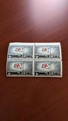 MISPERF - International Red Cross 5 cents U.S. stamp, block of four,  MNH - Image 1 of 3