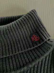 Maglione girocollo Ralph Lauren taglia XL NERO a costine 100% cotone - Foto 1 di 10
