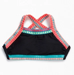 Beach Lingo X-Back Crosses Embroidered Binding Bikini Top Big Kids Sz 14 NWOT - Picture 1 of 11