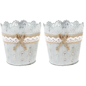 2 Pezzi Vaso da Fiori Decorazioni Floreali Brocca di Fiori Vimini Barattoli per Conserve - Foto 1 di 12