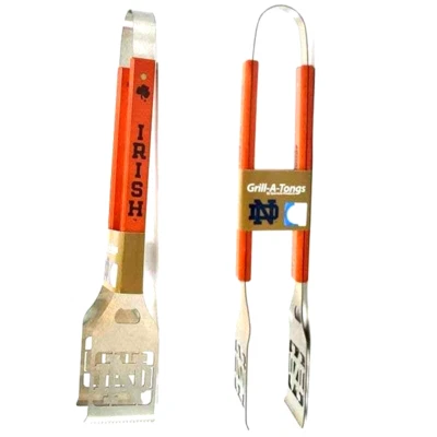 Pinzas para barbacoa Notre Dame Fighting Irish Grill de 18"" de acero inoxidable con logotipo cortado con láser Foto 1 de 4
