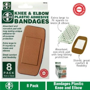 8x Fabric Adhesive Bandages Bandaid First Aid Large Band Strips Wide Bulk Knee - Picture 1 of 4