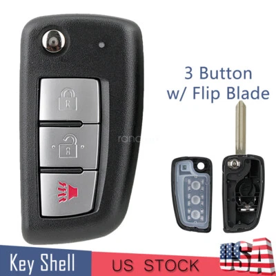 para 2014 2015 2016 2017 2018 2019 2020 Nissan Rogue Flip Car Llavero Carcasa Estuche Foto 1 de 4